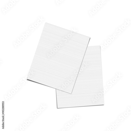 PAPER MOCKUP 145 WITH TWO SHEET OF BLANK WHITE PAPER FOR BRAND IDENTITY