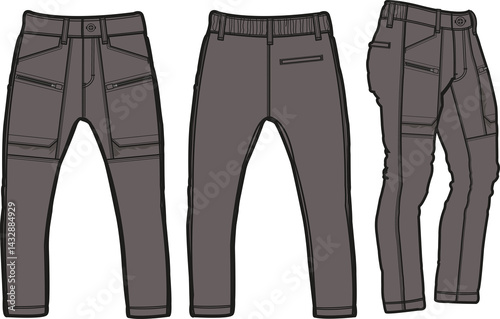 Jogger design template, Activewear waist elastic drawstring