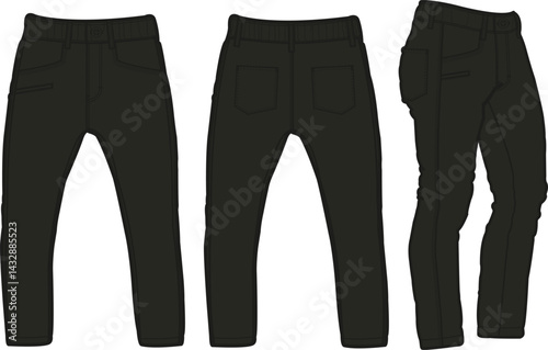 Jogger design template, Activewear waist elastic drawstring