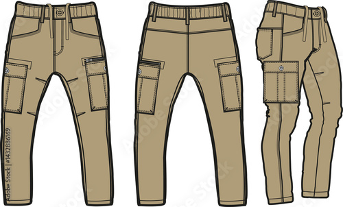 Jogger design template, Activewear waist elastic drawstring