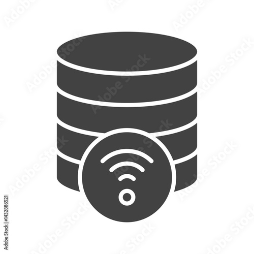Wireless Database icon vector image. Suitable for mobile apps, web apps and print media.