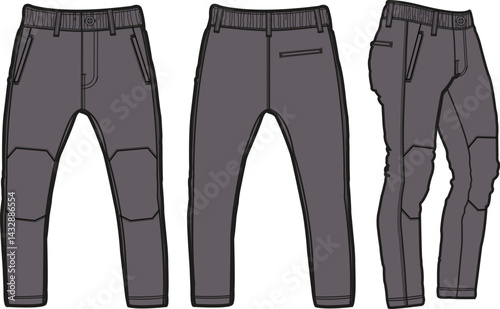 Jogger design template, Activewear waist elastic drawstring