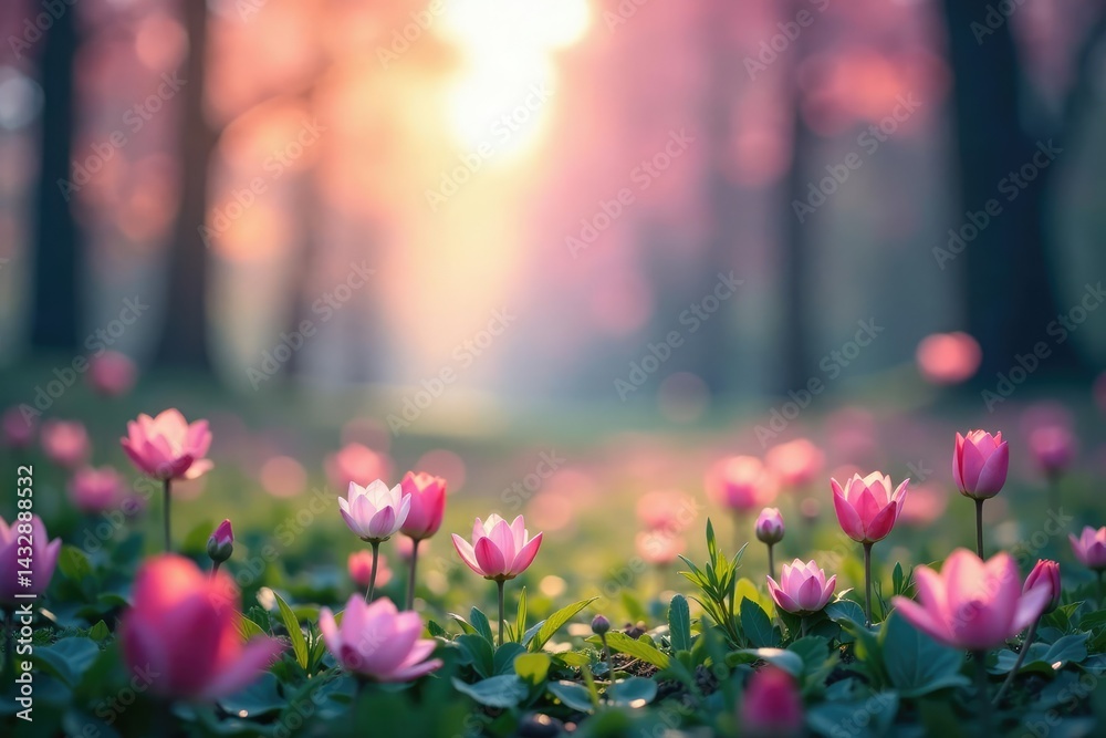 Obraz premium Abstract blurred nature scene, soft focus, tranquil colors, color, organic