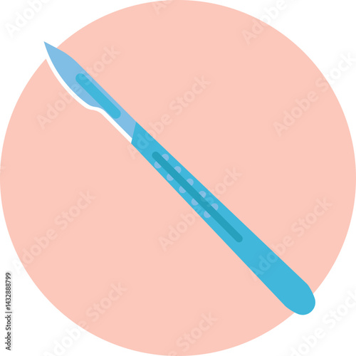 A precision surgical instrument used for making incisions in plastic surgery procedures.