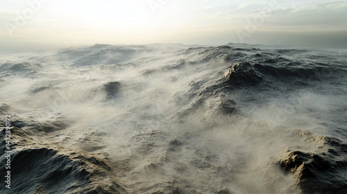 Misty Ocean Waves A Dramatic Seascape