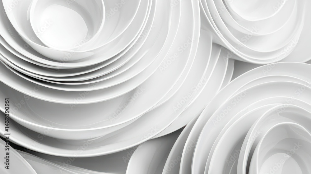 Obraz premium A neatly stacked pile of white dinner plates.
