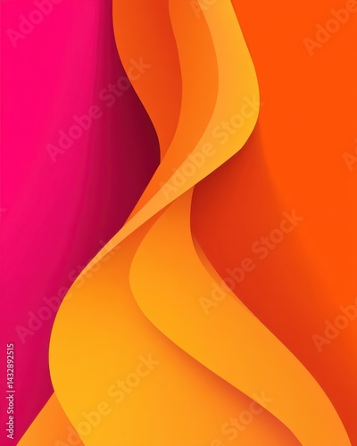 Abstract vibrant gradient background with flowing orange and pink waves for modern design projects and creative presentations showcasing dynamic movement and artistic flair