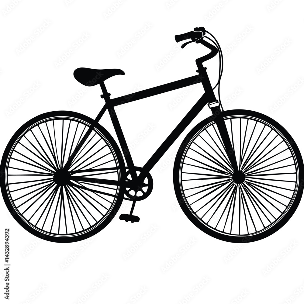 Obraz premium Black and White Bicycle Line Art, Detailed Spokes, Minimalist Illustration, Classic Style