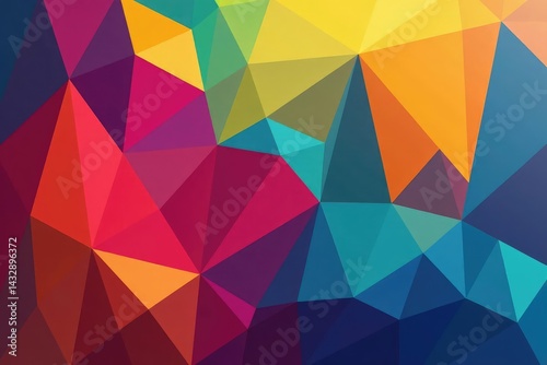 Geometric shapes in vibrant color forming a continuous pattern , tile, art, illusion