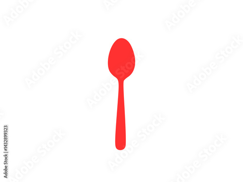 red plastic spoon isolated