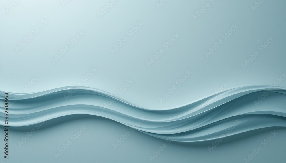 Fototapeta premium Flowing waves in soft blue tones abstract art minimalist design calm environment serene viewpoint tranquil concept
