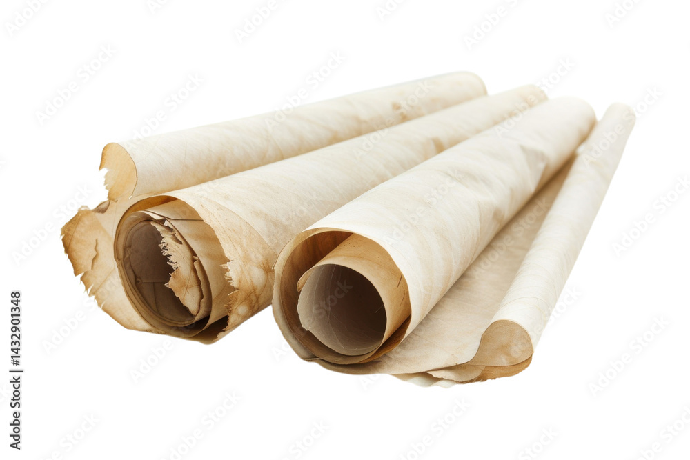 Fototapeta premium Rolled Parchment Scroll Isolated