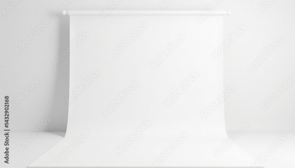 Fototapeta premium Pure white seamless backdrop, ideal for product photography , empty, spotless, uniform