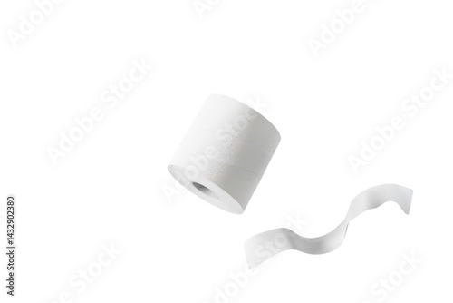 Flying Toilet Paper Roll Mid Air