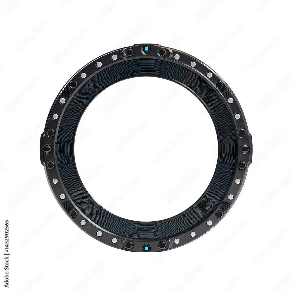 Futuristic Circular Portal Frame with Glowing Lights - Sci-Fi Technology Interface Futuristic Circular Portal Frame with Glowing Lights - Sci-Fi Technology Interface