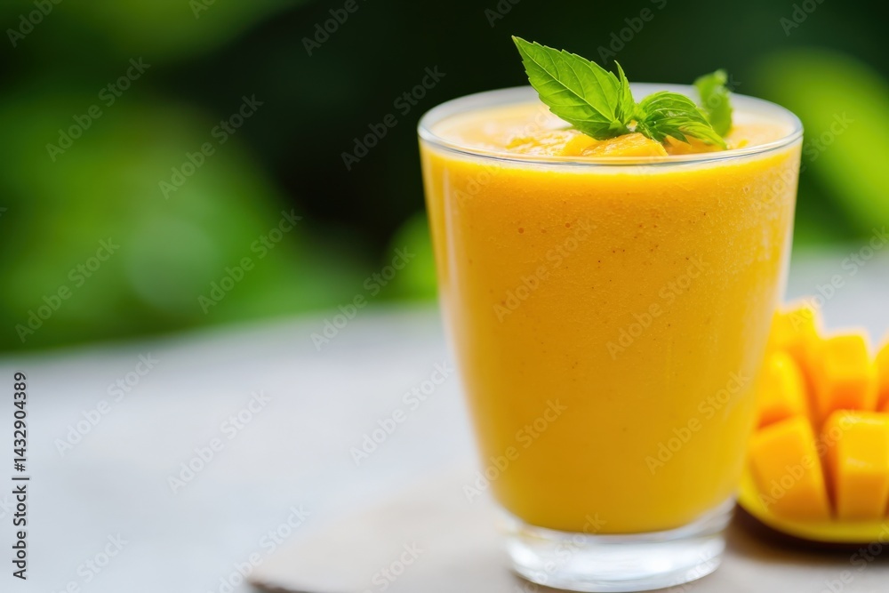 Fototapeta premium Mango smoothie in glass