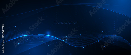 Big Data futuristic, hi tech technology & light line design. Vector datum digital background. Illustration innovation data system, cyber space, communication internet, information, connection concept