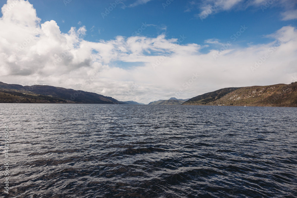 view of the sea from the mountain Scotland Loch Ness