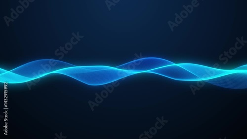 Abstract digital dynamic particle wawes. Screensaver video animation. Light abstract background particle waves. 4k video. Seamless looping animation