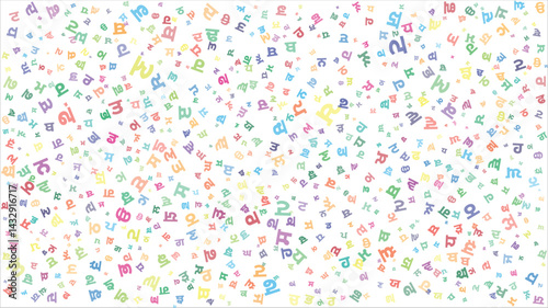 Punjabi (Gurmukhi Script) background. Colorful vector design made from Gurmukhi letters, Gurmukhi is used in Punjab, India as the official script of the Punjabi language. Punjabi Language background.
