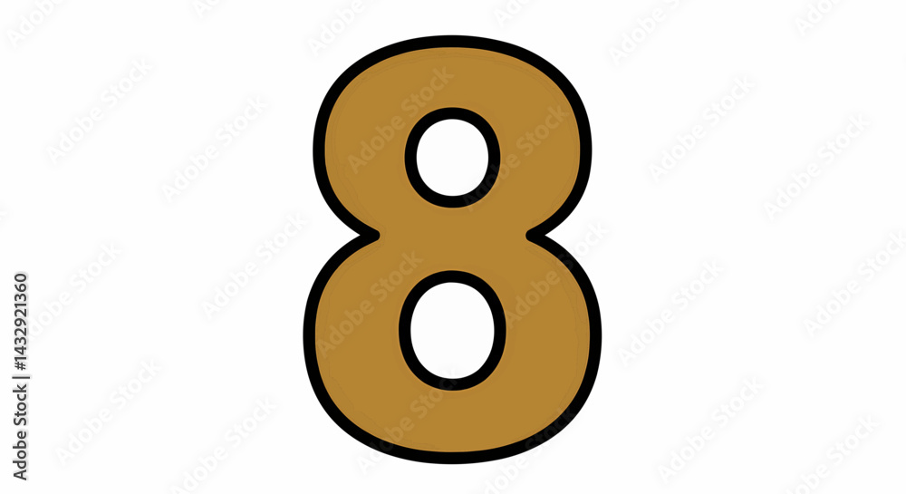 Flat, graphic illustration with bold, solid fills, thick, uniform black strokes on a white background: a blurry, uniform golden-brown figure eight in the center. Vector illustration Flat, graphic illustration with bold, solid fills, thick, uniform black strokes on a white background: a blurry, uniform golden-brown figure eight in the center. Vector illustration