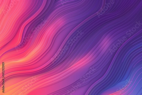 Wallpaper Mural A digital art piece featuring vibrant, flowing waves in shades of pink, purple, and orange, A fresh and contemporary look with a gradient background and trendy font choices Torontodigital.ca