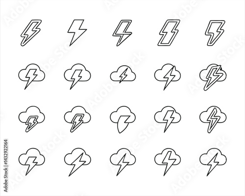 Lightning icon set