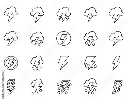 Lightning icon set