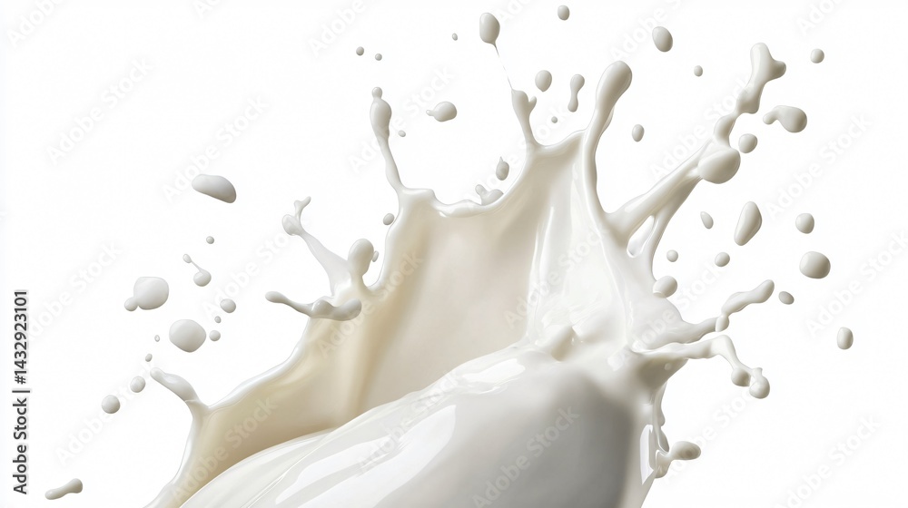 Elegant Asymmetrical Milk Splash in Air with Vanilla Flavour Elegant Asymmetrical Milk Splash in Air with Vanilla Flavour