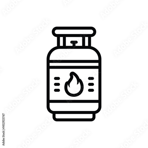 Black line icon for gas