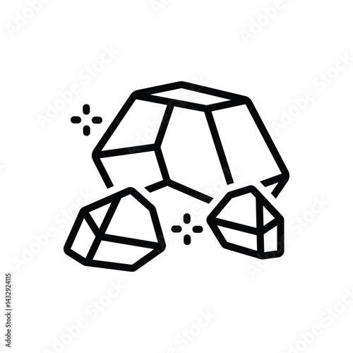 Black line icon for iron ore