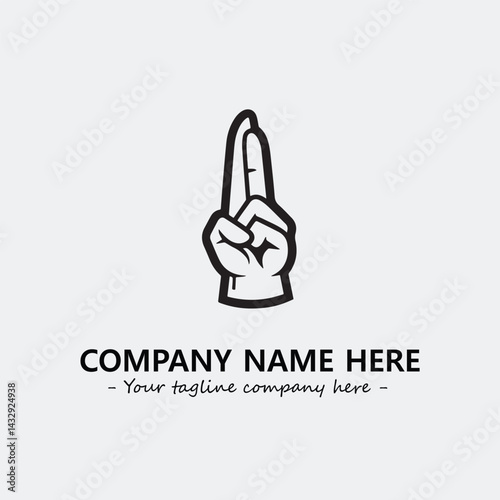 Finger illustration black and white for logo company vector image
