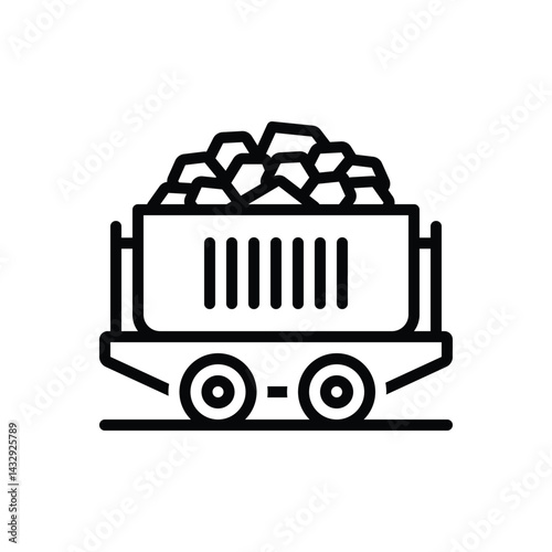 Black line icon for tram