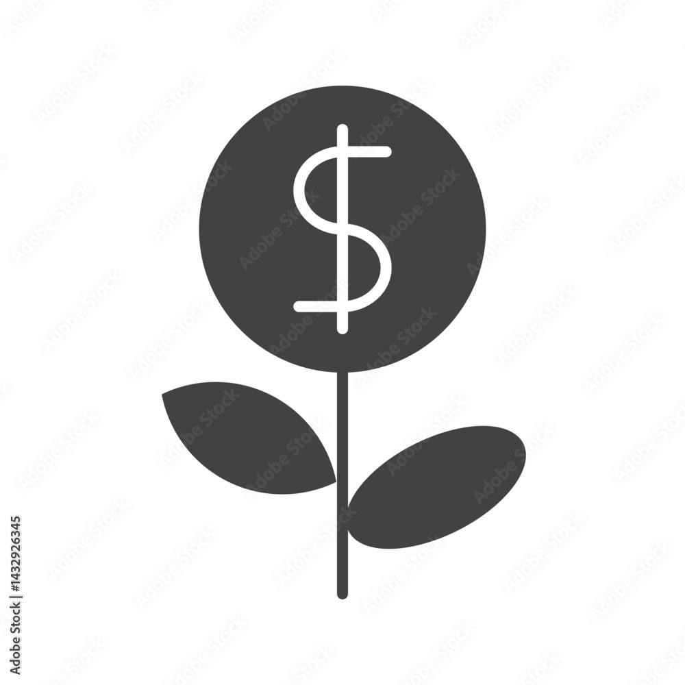 Money Plant icon vector image. Suitable for mobile apps, web apps and print media. Money Plant icon vector image. Suitable for mobile apps, web apps and print media.
