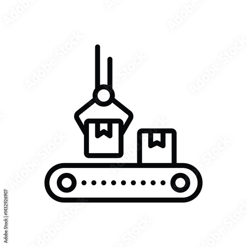 Black line icon for conveyor