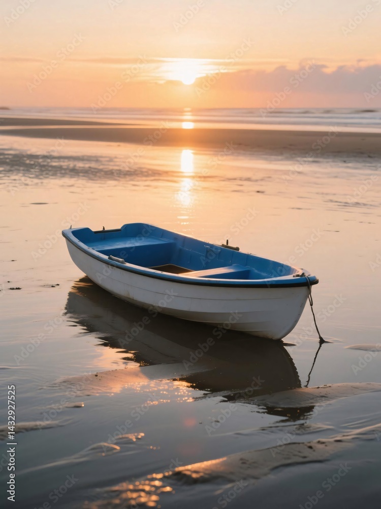 Fototapeta premium boat at sunset