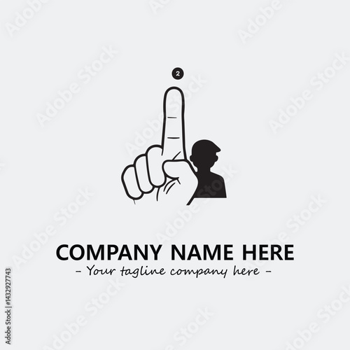 Finger illustration black and white for logo company vector image

