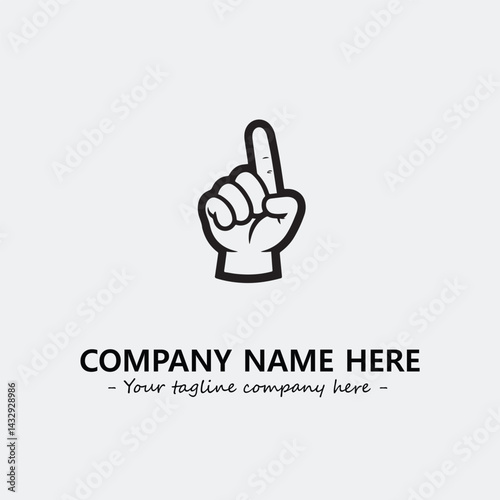 Finger illustration black and white for logo company vector image
