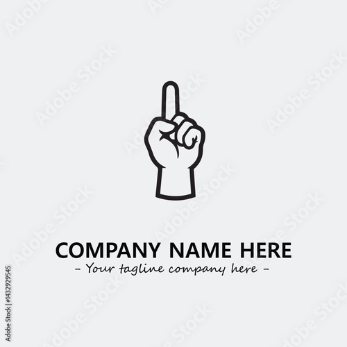 Finger illustration black and white for logo company vector image
