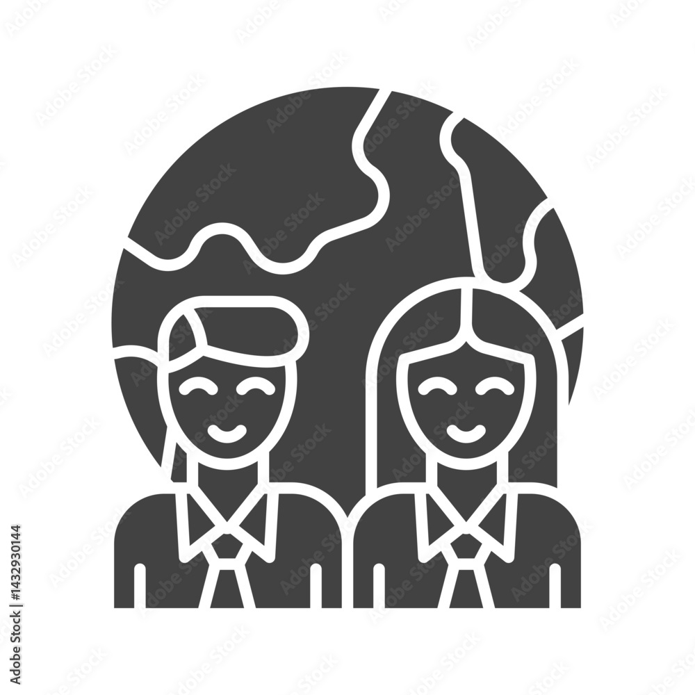 Fototapeta premium Society icon vector image. Suitable for mobile apps, web apps and print media.
