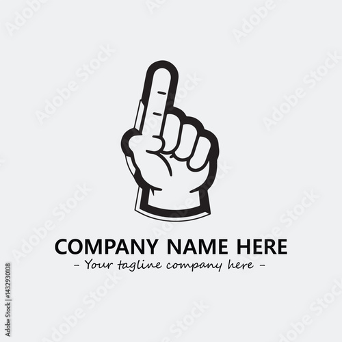 Finger illustration black and white for logo company vector image
