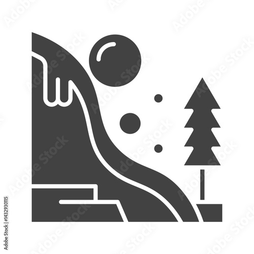 Snow Avalanche icon vector image. Suitable for mobile apps, web apps and print media.