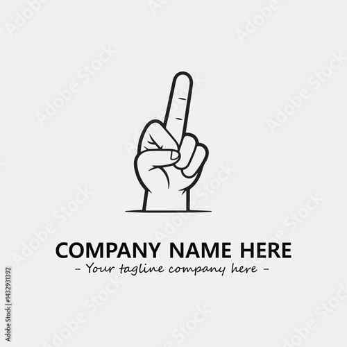 Finger illustration black and white for logo company vector image
