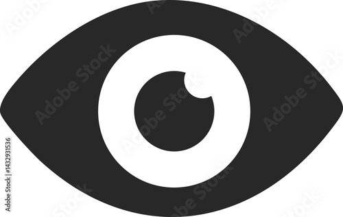 Human eye solid icon for medical and healthcare design
