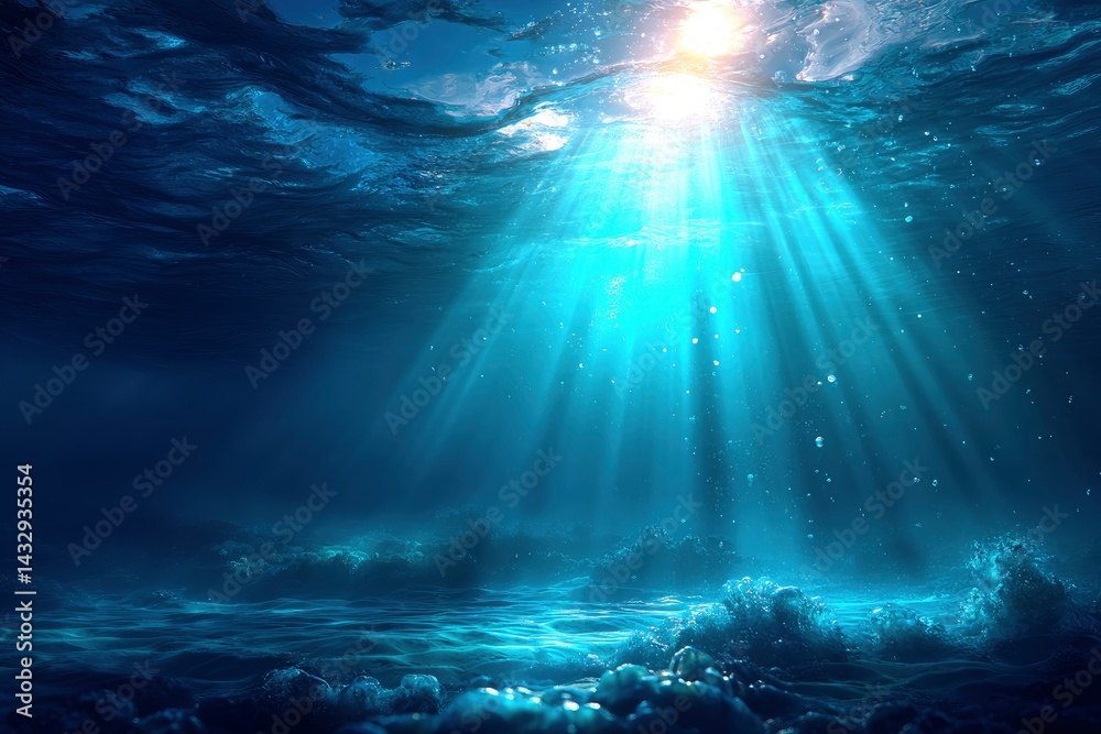 Obraz premium Underwater Sunlight Ocean Scene