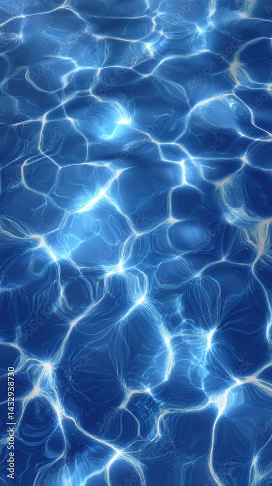 Radiant blue water surface shimmering with light creating abstract patterns and textures ideal for backgrounds and calming visuals with a serene and refreshing mood Radiant blue water surface shimmering with light creating abstract patterns and textures ideal for backgrounds and calming visuals with a serene and refreshing mood