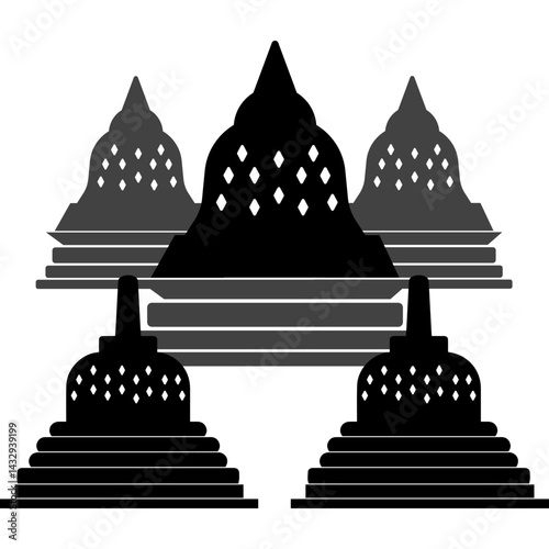 Silhouette Borobudur Temple
