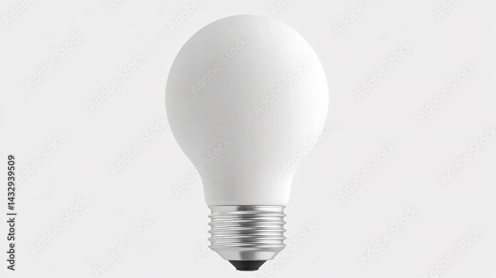 Bright White Background Close-up Light Bulb Illuminates in Professional Setting Bright White Background Close-up Light Bulb Illuminates in Professional Setting
