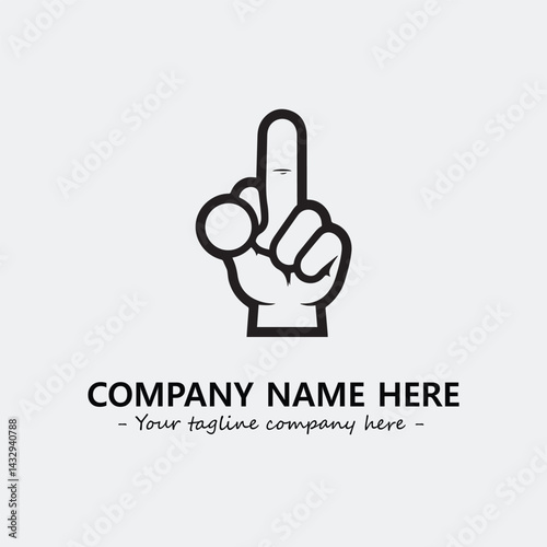 Finger illustration black and white for logo company vector image
