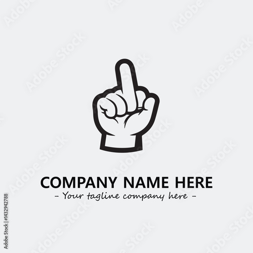 Finger illustration black and white for logo company vector image
